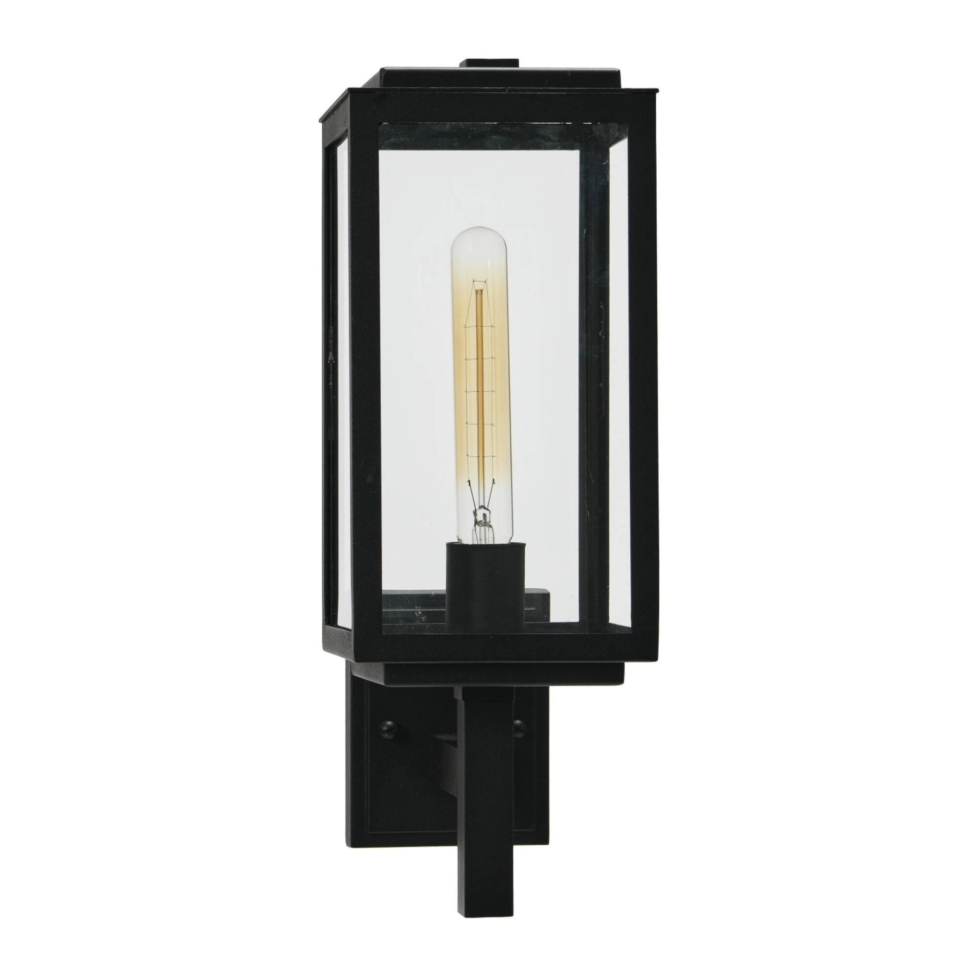 Hello Honey® Robert Stevenson Lighting Addison 17" Textured Black Metal & Glass Outdoor Light
